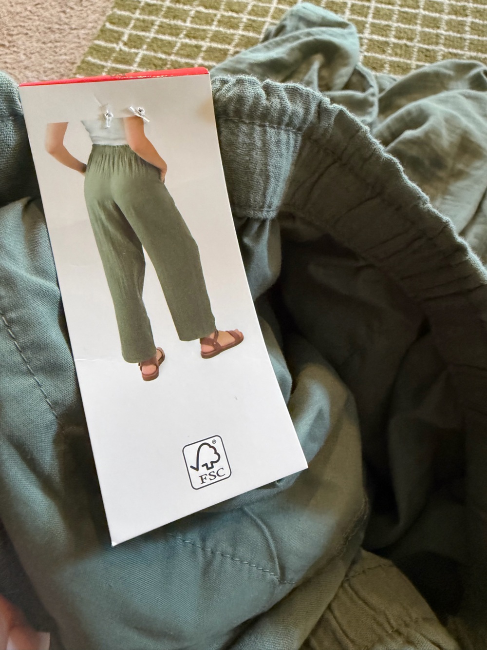 Coldwater Creek Women’s Green Gauzy 100% Cotton pants - Picture 5 of 6